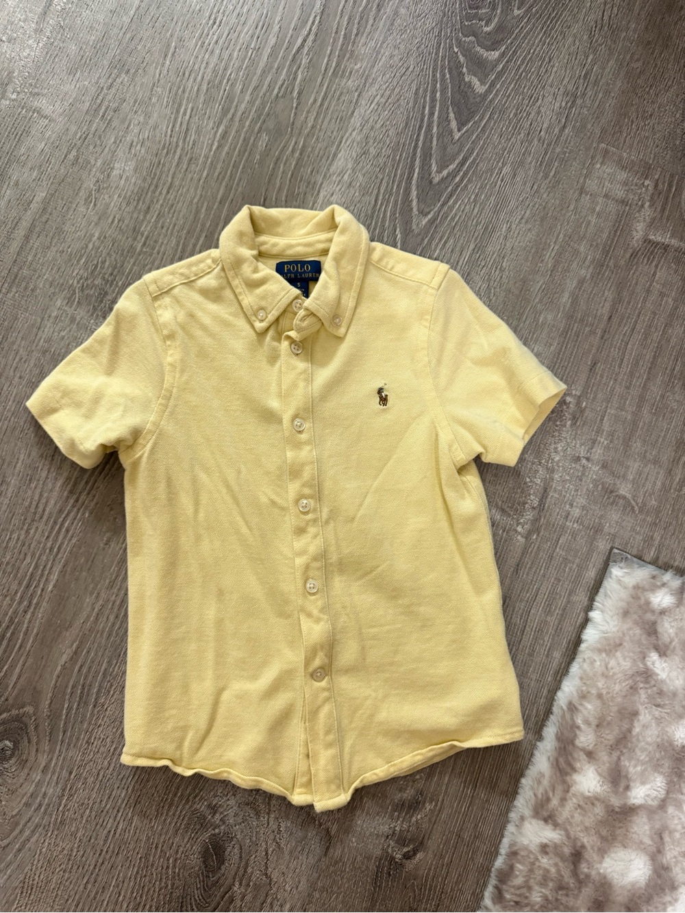 Polo by Ralph Lauren Pale Yellow Short-Sleeve Button-Down Polo Shirt